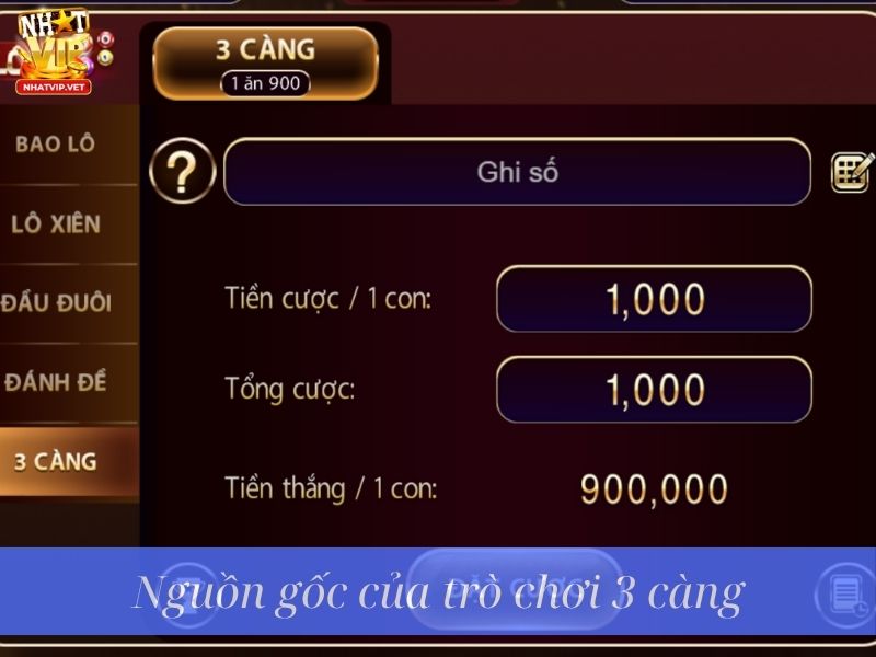 Nguồn gốc của trò chơi 3 càng